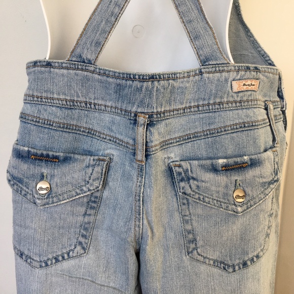 Brody Jeans Overalls Denim Blue Light Wash 99% Cotton Size L Straight Leg - Picture 5 of 12